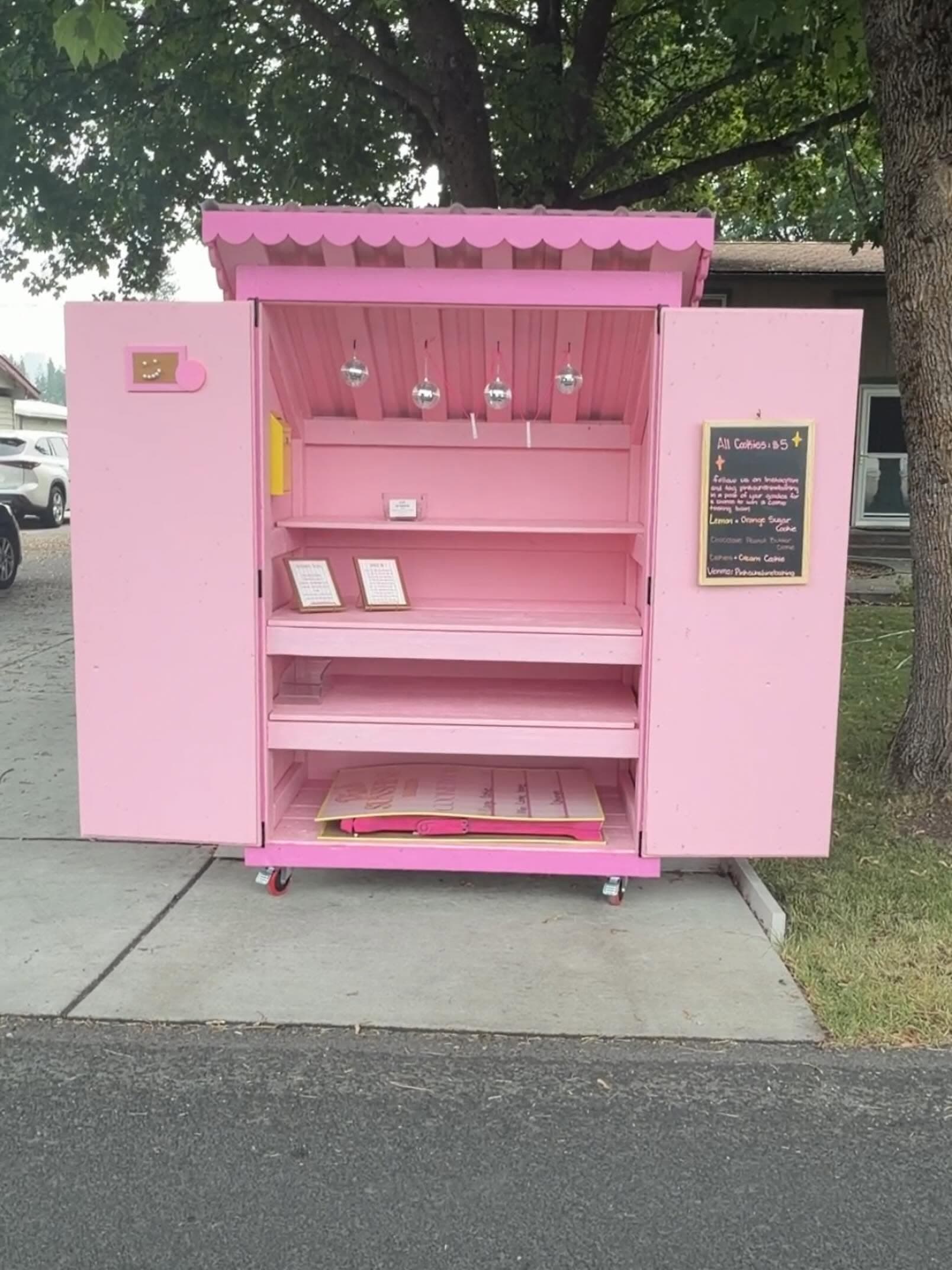 The Pink Sunshine Baking pickup stand in Hayden, Idaho